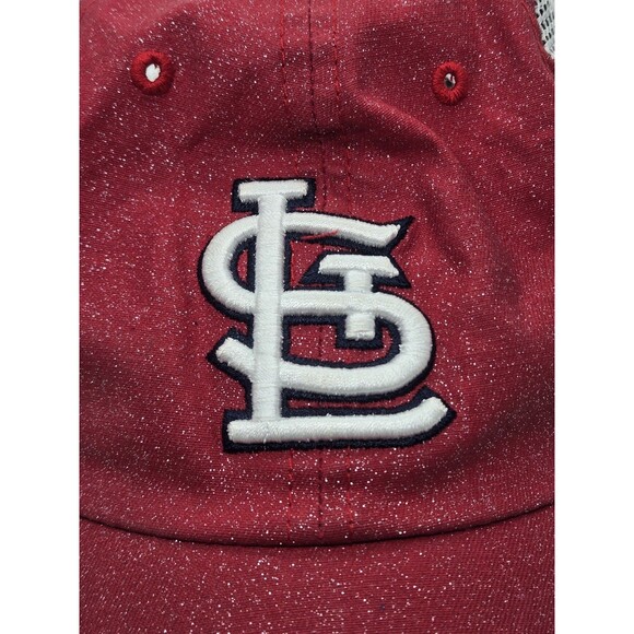 STL Cardinals Womens Snapback Cap Red With Silver Glitter - Picture 5 of 8